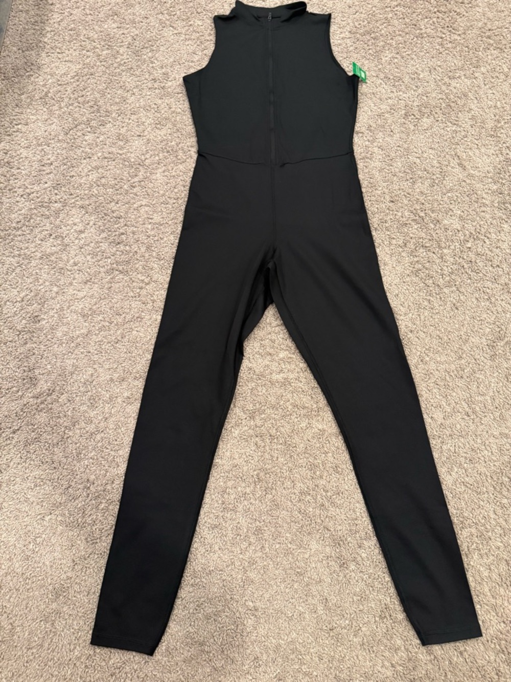 NWT Gap Fit Power Half-Zip Mock Neck Exercise Jumpsuit, Black, Sz Large Tall